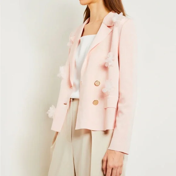 Heritage Fit Double Breasted Jacket - Floral Appliqué Knit